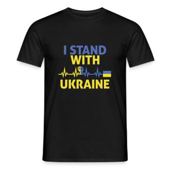 I stand with ukraine glag - Men's T-Shirt - black - Front - AI Model Male 178 light (178cm)