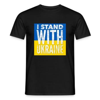 Ukraine - T-shirt homme - noir - Devant - AI Model Male 178 light (178cm)