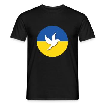 Ukraine Dove of Peace - Men's T-Shirt - black - Front - AI Model Male 178 light (178cm)