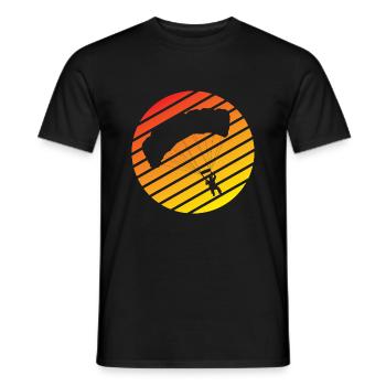Paragleiter Retro Paragliding Fallschirmspringen - Männer T-Shirt - Schwarz - Vorne - AI Model Male 178 light (178cm)