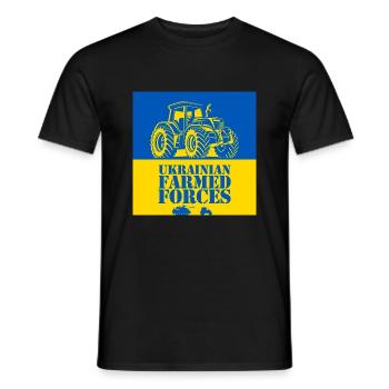 Ukrainische Farmtruppen - Stehen Sie an der Seite der Ukraine - Männer T-Shirt - Schwarz - Vorne - AI Model Male 178 light (178cm)