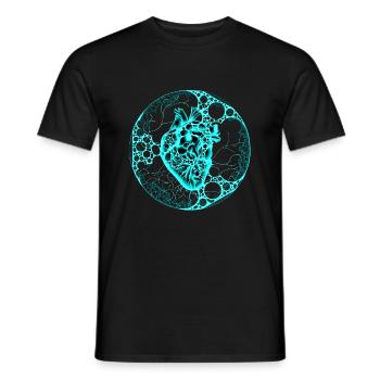 Heart, Sphere, Turquoise - Men's T-Shirt - black - Front - AI Model Male 178 light (178cm)