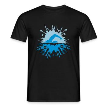 Klecks Sport Nageur - T-shirt homme - noir - Devant - AI Model Male 178 light (178cm)