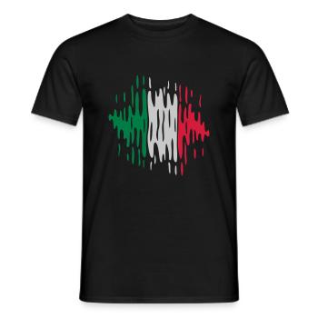 Italy Flag Waves - Men's T-Shirt - black - Front - AI Model Male 178 light (178cm)