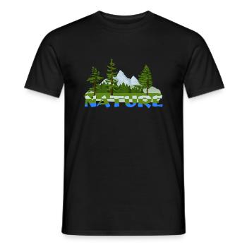 Nature Forêt Arbres Randonnée Montagnes Rivières Lacs Air - T-shirt homme - noir - Devant - AI Model Male 178 light (178cm)