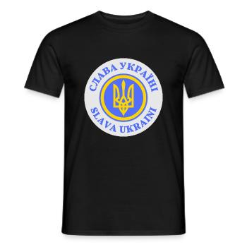 Credit Ukraine - Slava Ukraini - Men's T-Shirt - black - Front - AI Model Male 178 light (178cm)