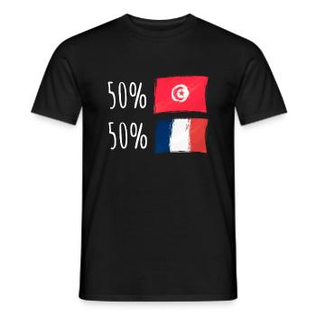 Half French / Half Tunisian - Men's T-Shirt - black - Front - AI Model Male 178 light (178cm)