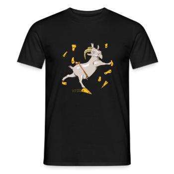 Escalade de rochers de chèvre - T-shirt homme - noir - Devant - AI Model Male 178 light (178cm)