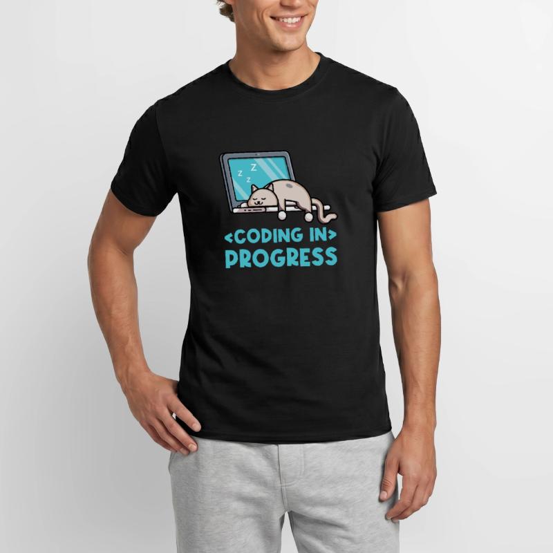 Coding In Progress Coder Programmer Computer Nerd Männer T-Shirt