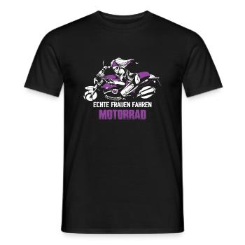 Echte Frauen fahren Motorrad Biker Girl Biken - Männer T-Shirt - Schwarz - Vorne - AI Model Male 178 light (178cm)