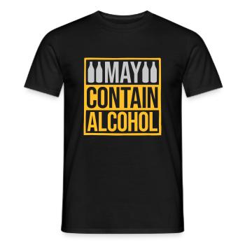 Schild May Contain Alcohol - Männer T-Shirt - Schwarz - Vorne - AI Model Male 178 light (178cm)