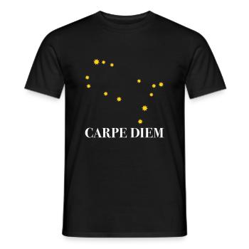 Carpe Diem nutze den Tag Sternbild Zwilling Gemini - Männer T-Shirt - Schwarz - Vorne - AI Model Male 178 light (178cm)
