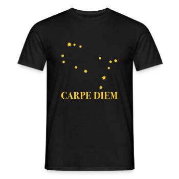 Carpe Diem a utilisé la constellation du jour Gémeaux - T-shirt homme - noir - Devant - AI Model Male 178 light (178cm)