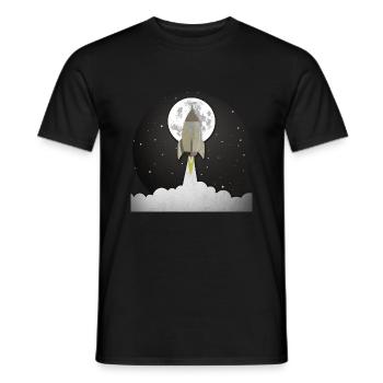 Round old rocket lift off - Men's T-Shirt - black - Front - AI Model Male 178 light (178cm)
