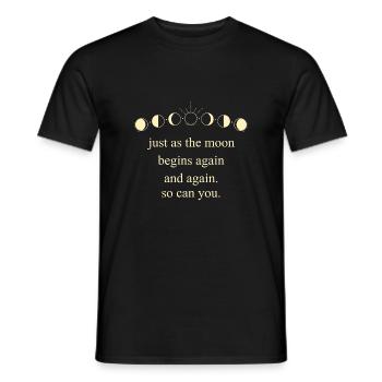 La Lune Inspire Dicton Univers Motivation - T-shirt homme - noir - Devant - AI Model Male 178 light (178cm)