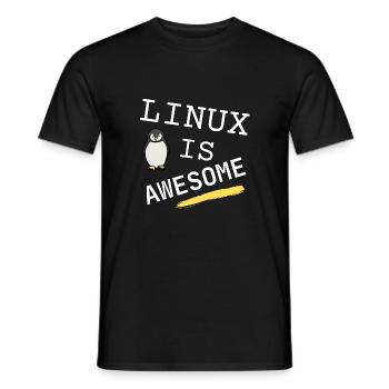 Linux is awesome - - Männer T-Shirt - Schwarz - Vorne - AI Model Male 178 light (178cm)