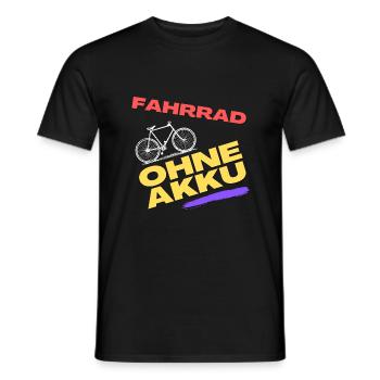 Fahrrad ohne Akku - Radfahren mit Muskelkraft - Männer T-Shirt - Schwarz - Vorne - AI Model Male 178 light (178cm)