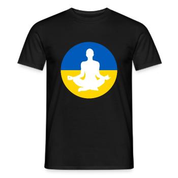 Ukraine Meditation Für Frieden - Männer T-Shirt - Schwarz - Vorne - AI Model Male 178 light (178cm)