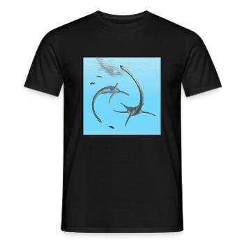 Plesiosaurier Elasmosaurus - Männer T-Shirt - Schwarz - Vorne - AI Model Male 178 light (178cm)