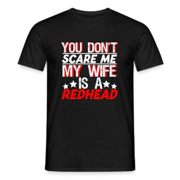 Redhead Wife Ginger Bride Red Hair Red Head - Men's T-Shirt - black - Front - AI Model Male 178 light (178cm)