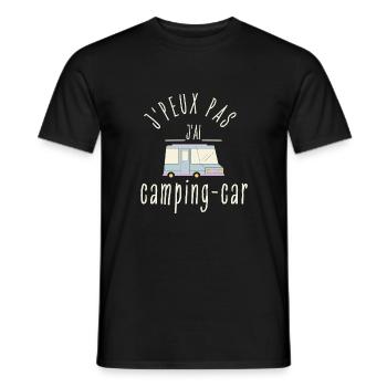 J peux pas j ai Camping car - T-shirt homme - noir - Devant - AI Model Male 178 light (178cm)