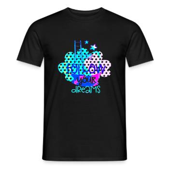 your dreams positive thoughts happy - Men's T-Shirt - black - Front - AI Model Male 178 light (178cm)