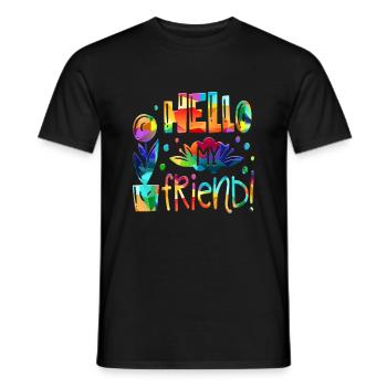 my friend positive thoughts happy - Men's T-Shirt - black - Front - AI Model Male 178 light (178cm)