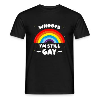 Whoops I'M STILL GAY - Men's T-Shirt - black - Front - AI Model Male 178 light (178cm)