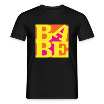 Babe WordPlay art original 5 - T-shirt homme - noir - Devant - AI Model Male 178 light (178cm)