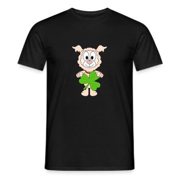 KLEEBLATT - LAMA - ALPAKA - TIER - KLEE - Männer T-Shirt - Schwarz - Vorne - AI Model Male 178 light (178cm)