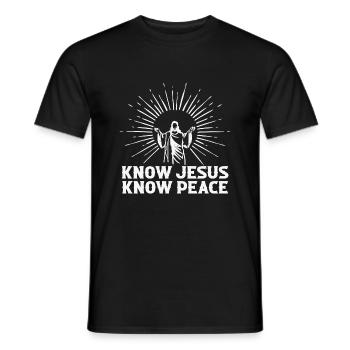 Know Jesus Know Peace - Männer T-Shirt - Schwarz - Vorne - AI Model Male 178 light (178cm)