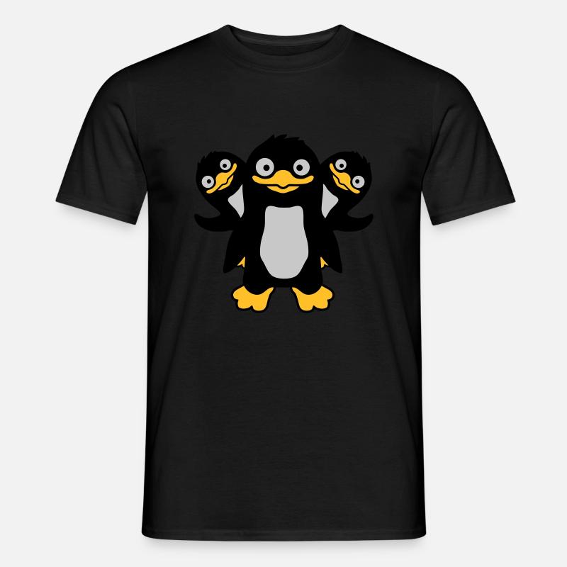 3 lustige Pinguin Freunde - Männer T-Shirt - Schwarz
