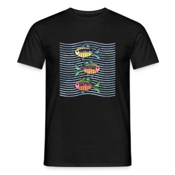 Poissons - T-shirt homme - noir - Devant - AI Model Male 178 light (178cm)
