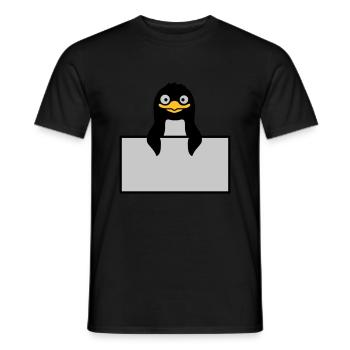 Alberner Penguin derrière Schild - T-shirt homme - noir - Devant - AI Model Male 178 light (178cm)