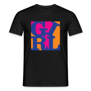 Girl WordPlay art original 6 - T-shirt homme - noir - Devant - AI Model Male 178 light (178cm)
