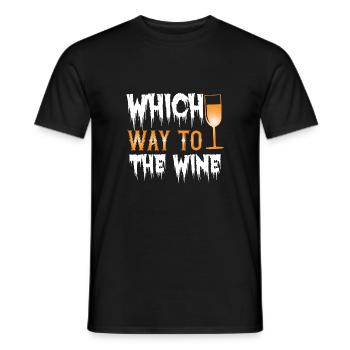 Which Way to the Wine - Männer T-Shirt - Schwarz - Vorne - AI Model Male 178 light (178cm)