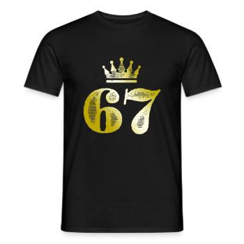 67 Zahl Krone Gold - Männer T-Shirt - Schwarz - Vorne - AI Model Male 178 light (178cm)