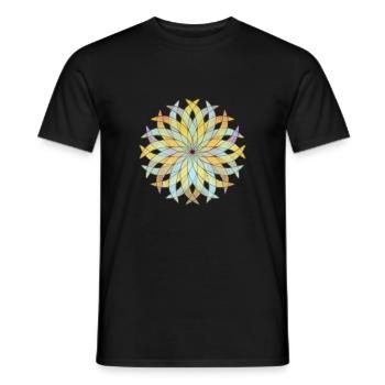 Energy Flower Energy Flower Symbol Sign Mandala - Men's T-Shirt - black - Front - AI Model Male 178 light (178cm)