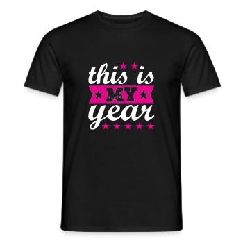 this is my year - Männer T-Shirt - Schwarz - Vorne - AI Model Male 178 light (178cm)