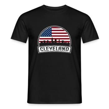 Cleveland Skyline - Men's T-Shirt - black - Front - AI Model Male 178 light (178cm)