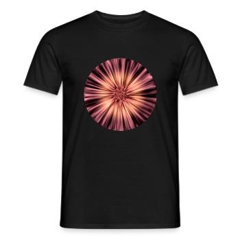 Beige Brown Dreamy Flower Design - Männer T-Shirt - Schwarz - Vorne - AI Model Male 178 light (178cm)