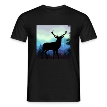 Cerf - T-shirt homme - noir - Devant - AI Model Male 178 light (178cm)