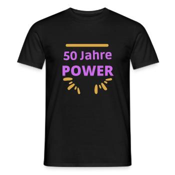 50 Jahre Power - Geburtstag - Jung geblieben - Männer T-Shirt - Schwarz - Vorne - AI Model Male 178 light (178cm)