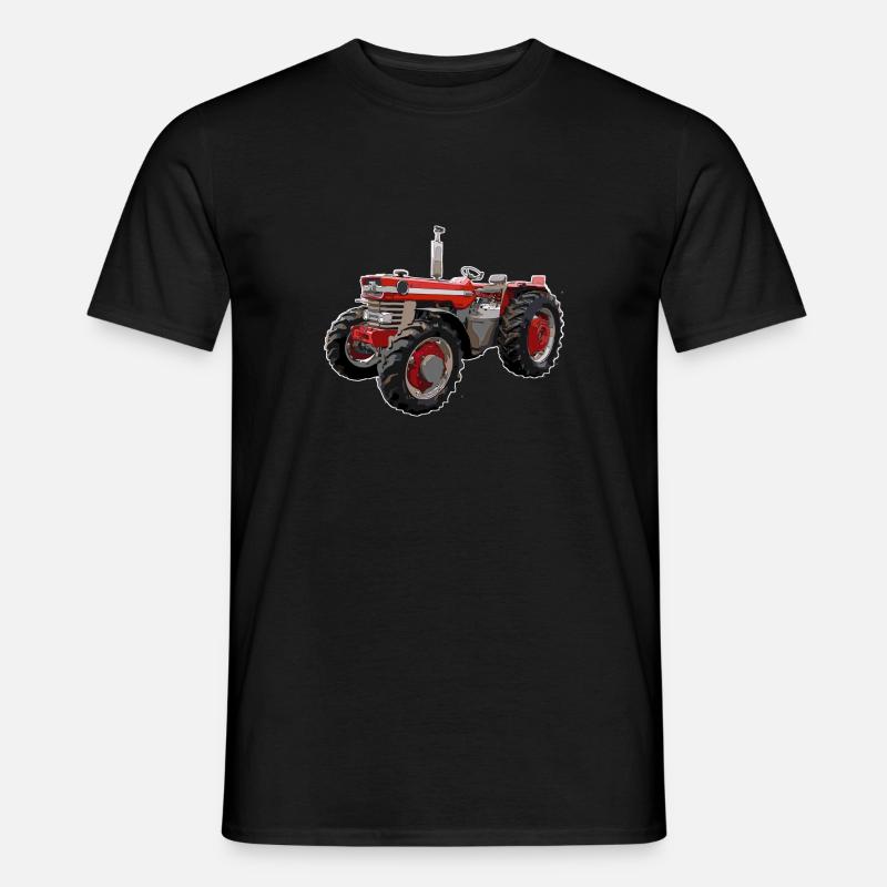 Traktor rødt firehjulstræk - Mænd T-shirt - sort