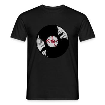 Horror Eye Vinyl Record - Men's T-Shirt - black - Front - AI Model Male 178 light (178cm)