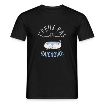 J'Peux Pas J'Ai Baignoire - T-shirt homme - noir - Devant - AI Model Male 178 light (178cm)