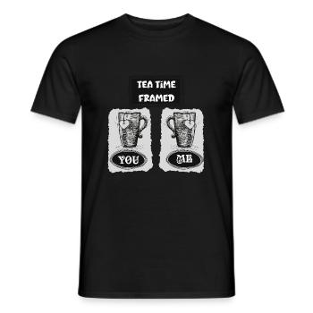 Time for tea in the frame - Time for tea - You and j - Men's T-Shirt - black - Front - AI Model Male 178 light (178cm)