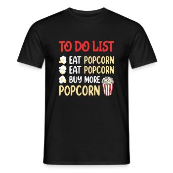 Liste des choses à faire Manger du maïs soufflé Manger du maïs soufflé Acheter du maïs soufflé - T-shirt homme - noir - Devant - AI Model Male 178 light (178cm)