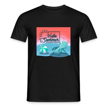 hello summer, hello summer - Men's T-Shirt - black - Front - AI Model Male 178 light (178cm)