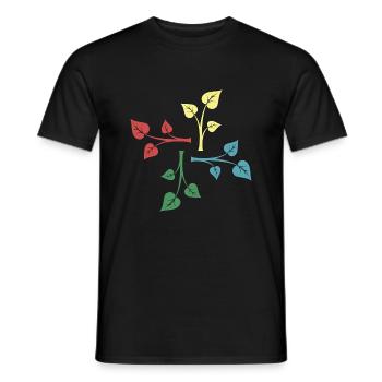 nature retro plants nature conservation garden friends - Men's T-Shirt - black - Front - AI Model Male 178 light (178cm)